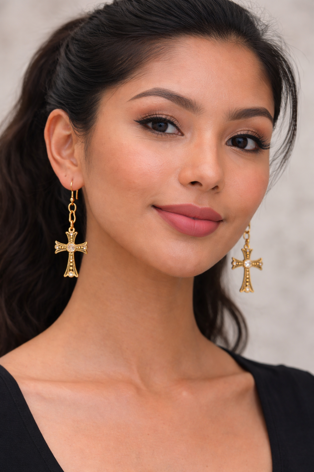 Faith glow cross drop earrings