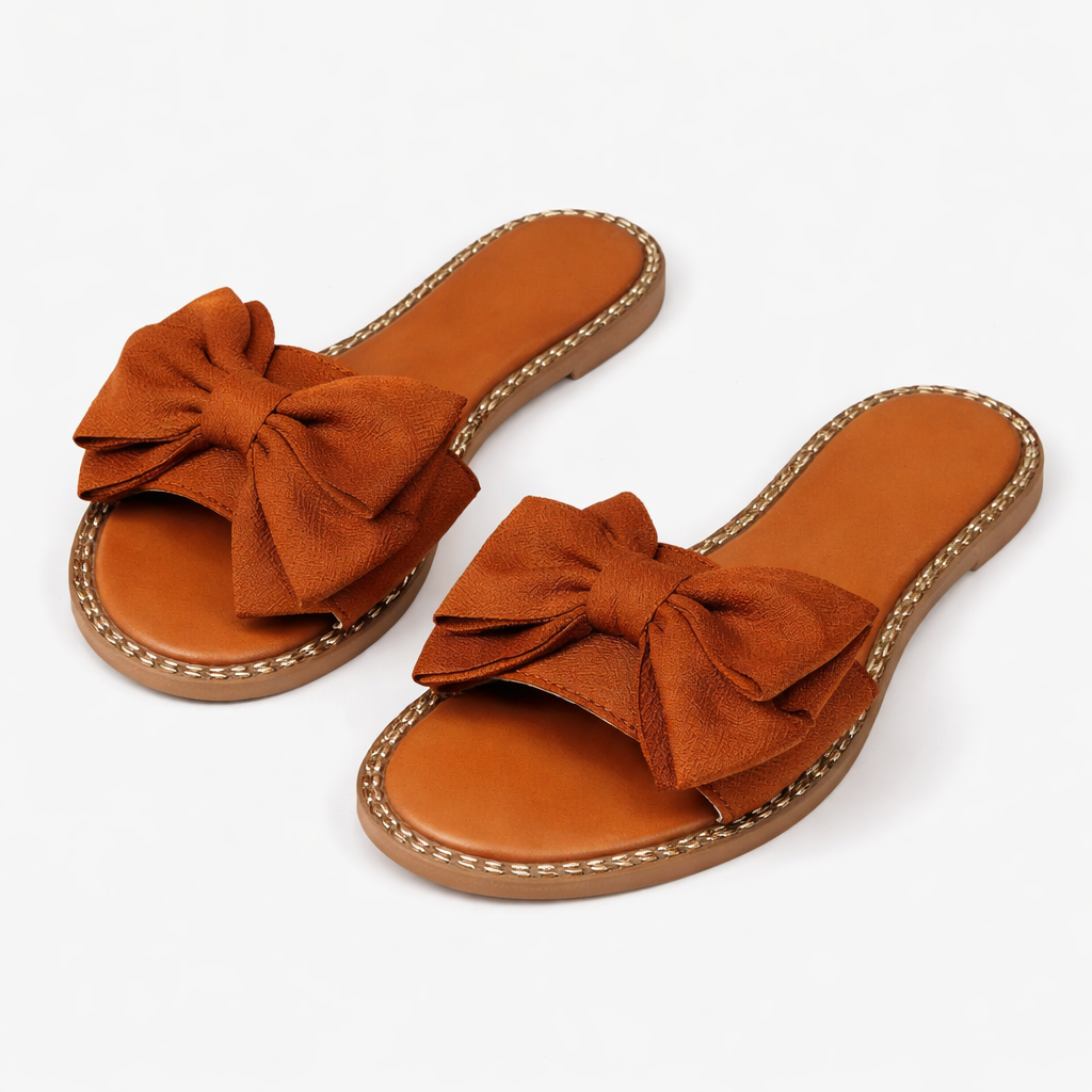 Chic bow slide sandals
