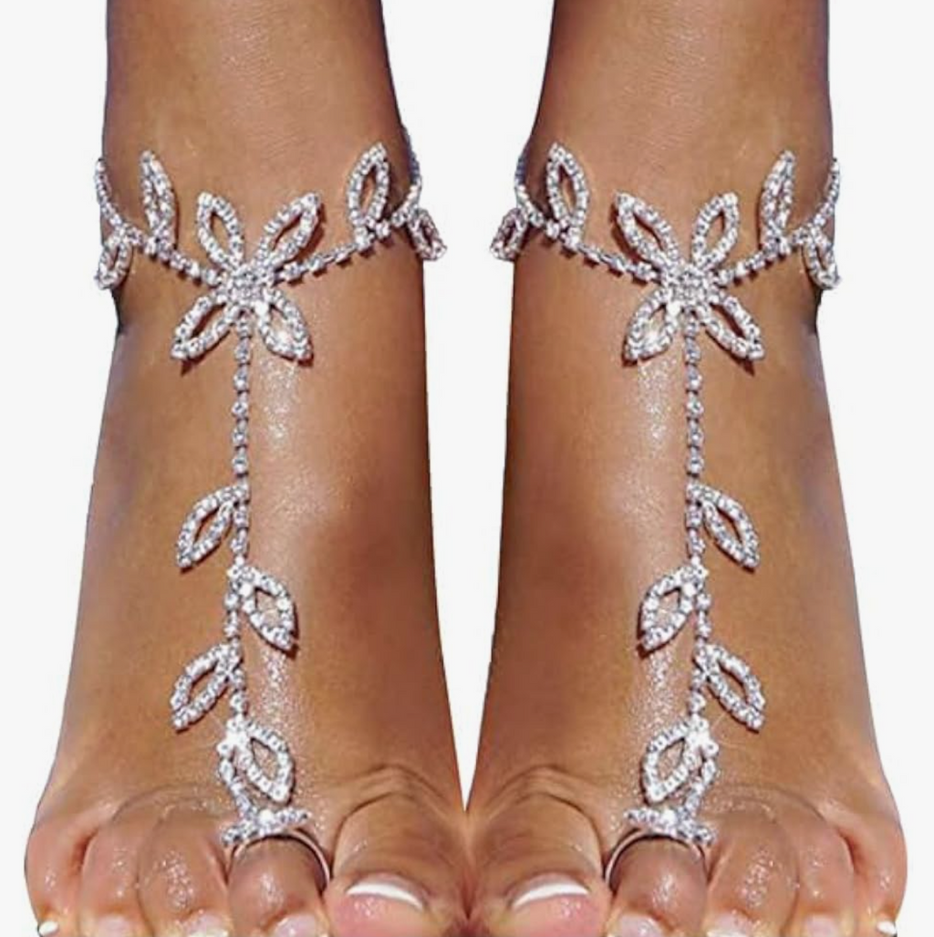 Heavenly Bloom Crystal barefoot sandals