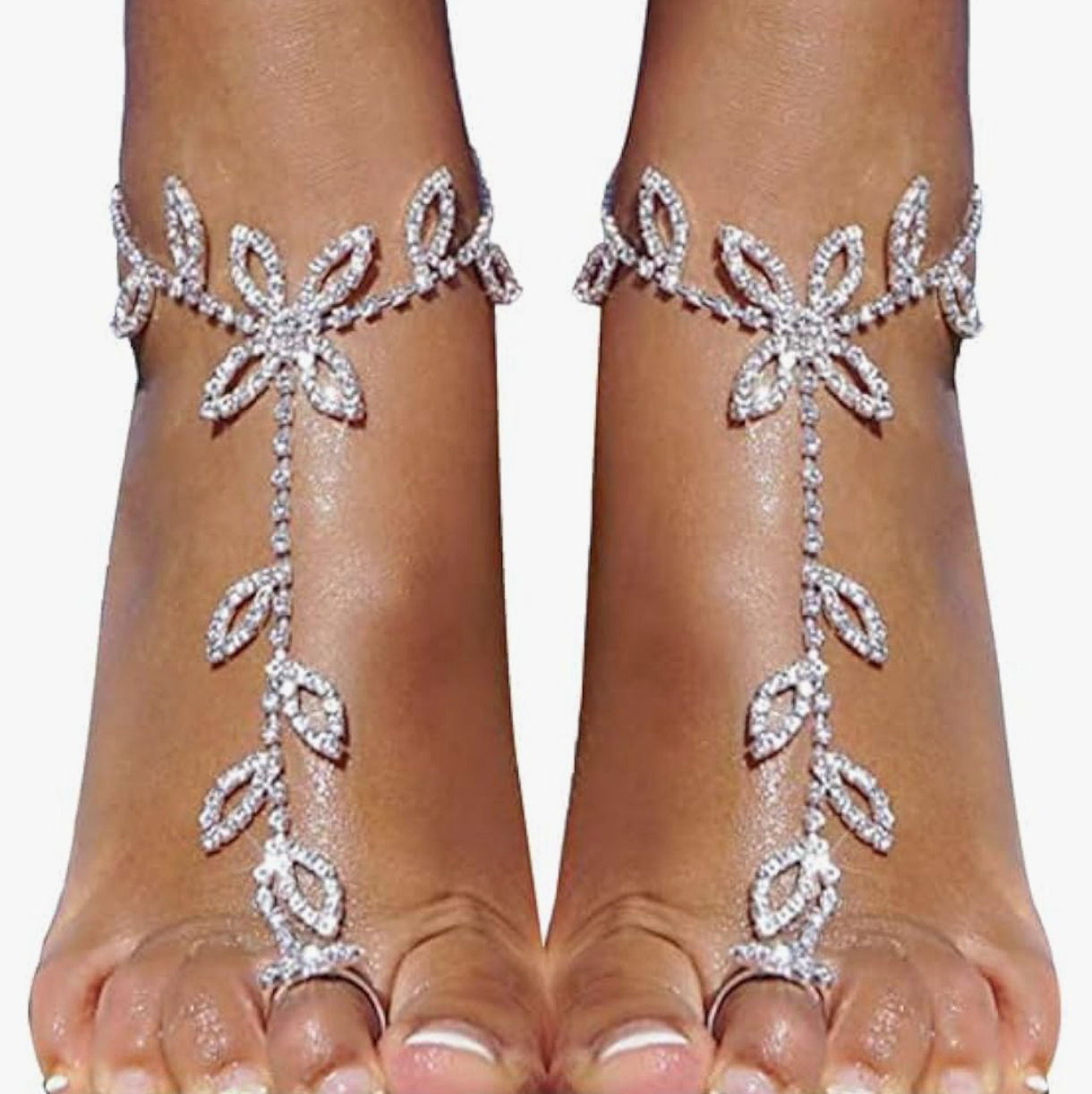 Heavenly Bloom Crystal barefoot sandals
