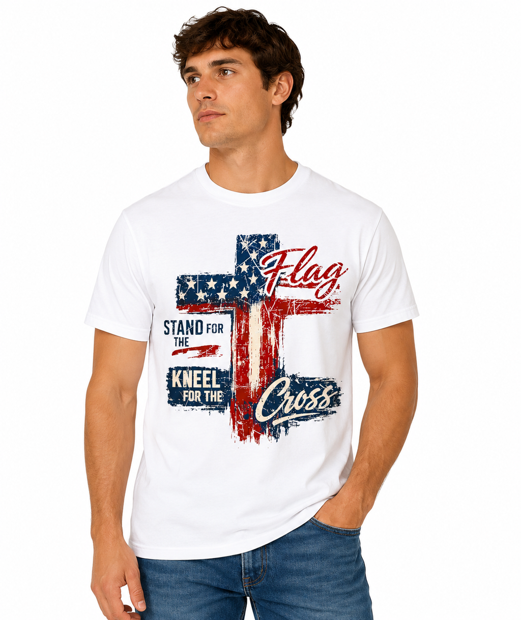 Faith over fear patriotic graphic tee