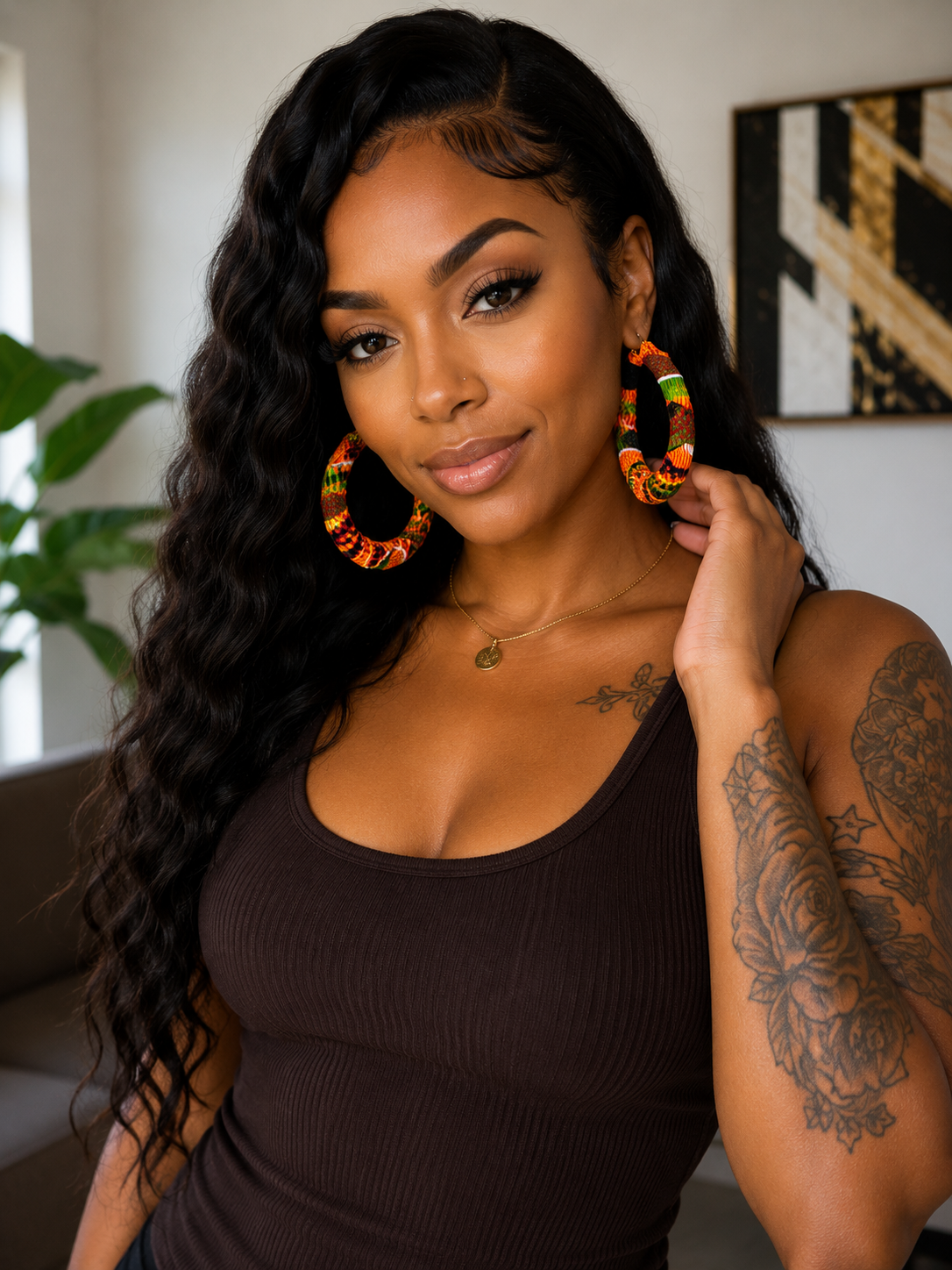 Kente hoop earrings