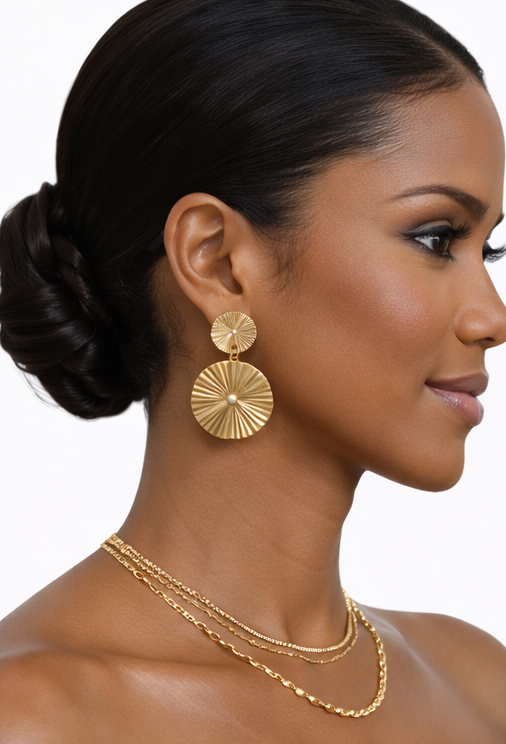 Golden radiance statement earrings