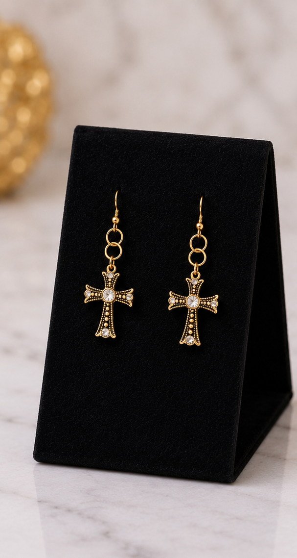 Faith glow cross drop earrings
