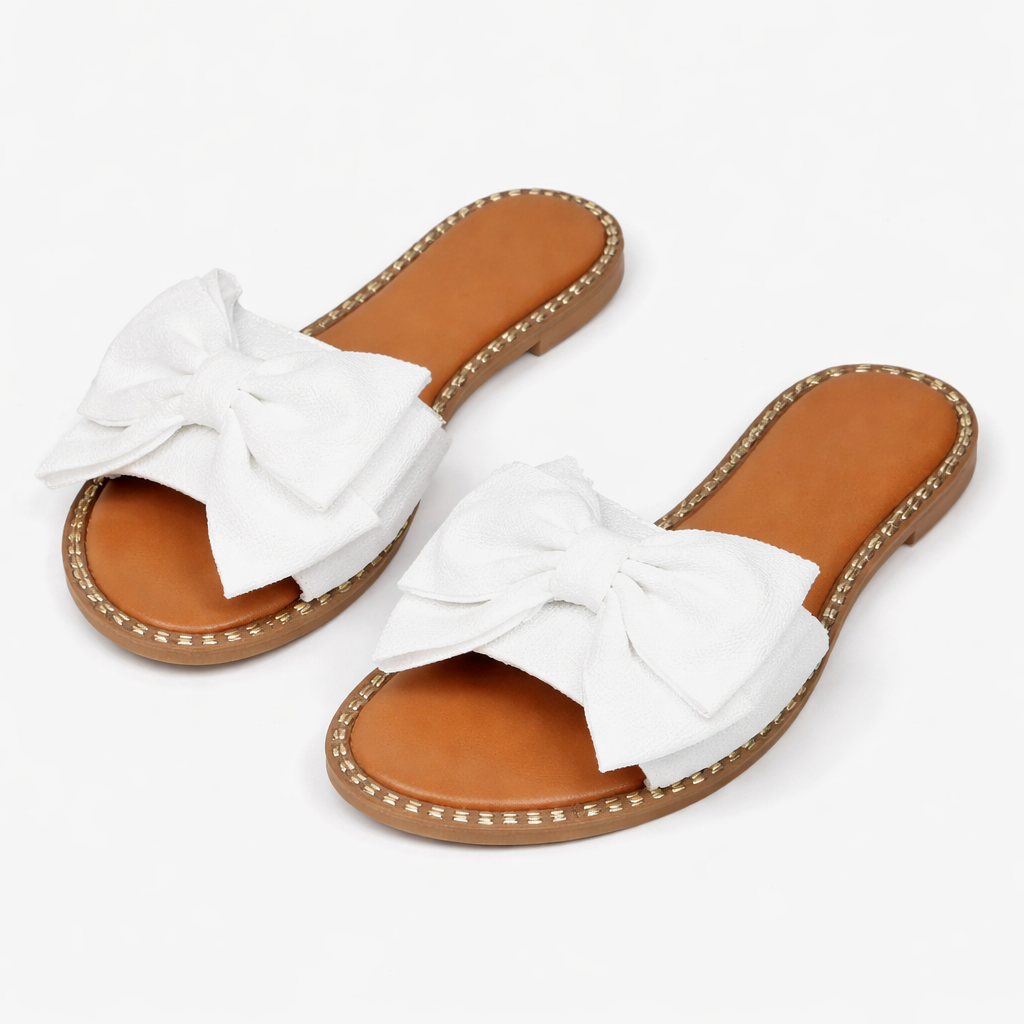 Chic bow slide sandals