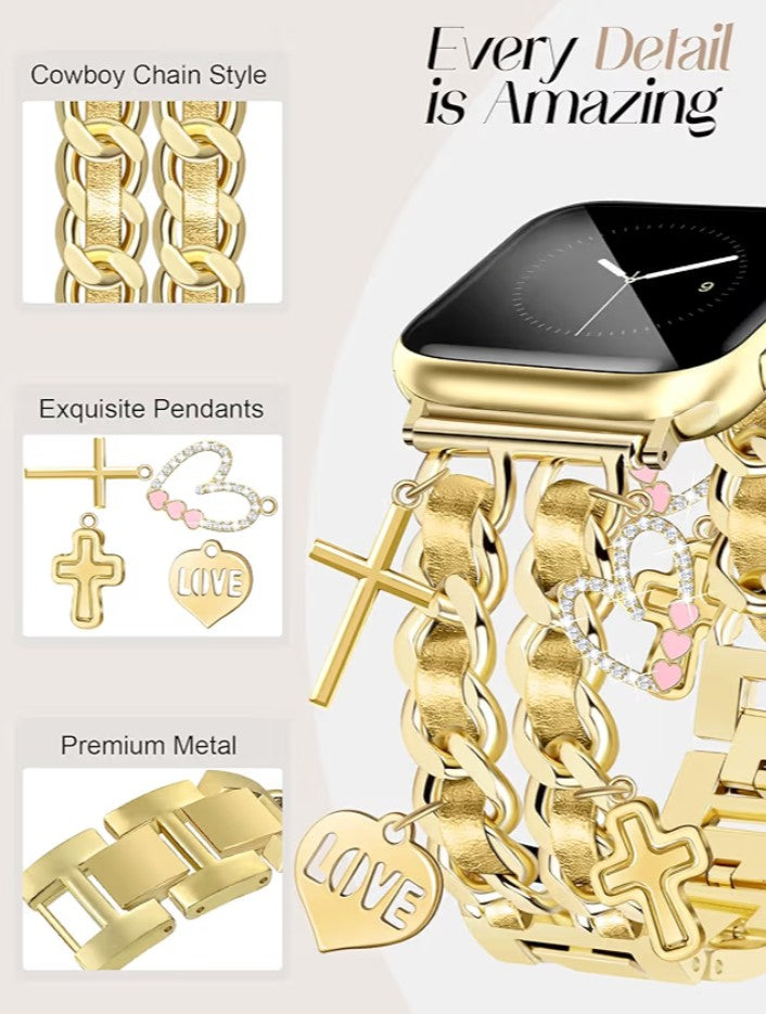 Faith charm luxe watch band bracelet (Apple watch)