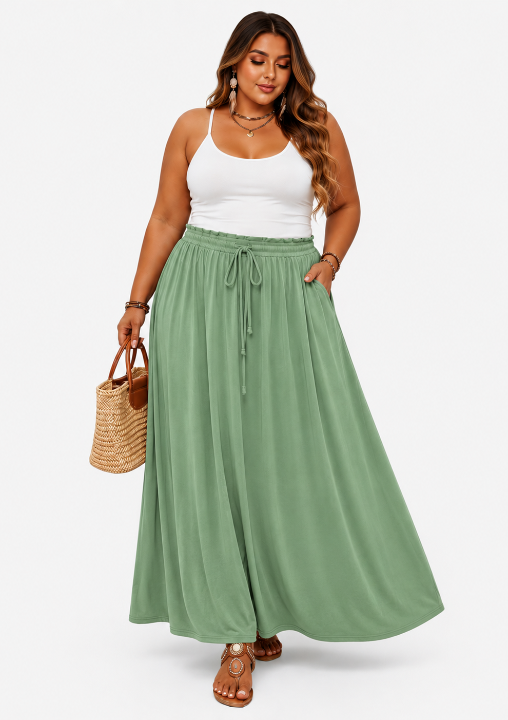 Breezy luxe maxi skirt