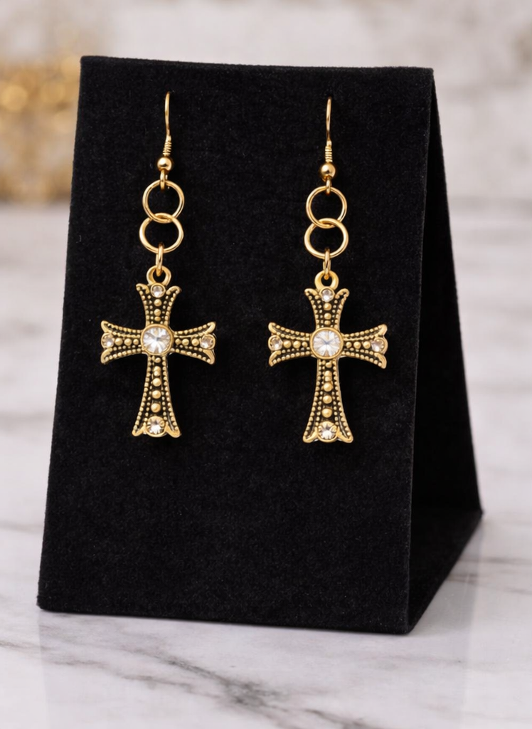 Faith glow cross drop earrings