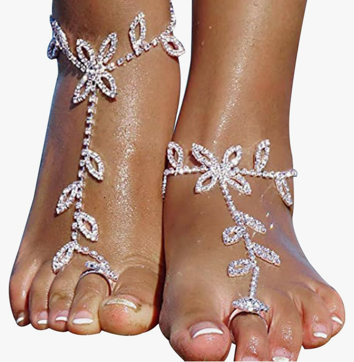Heavenly Bloom Crystal barefoot sandals