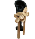 Golden tassel butterfly statement earrings