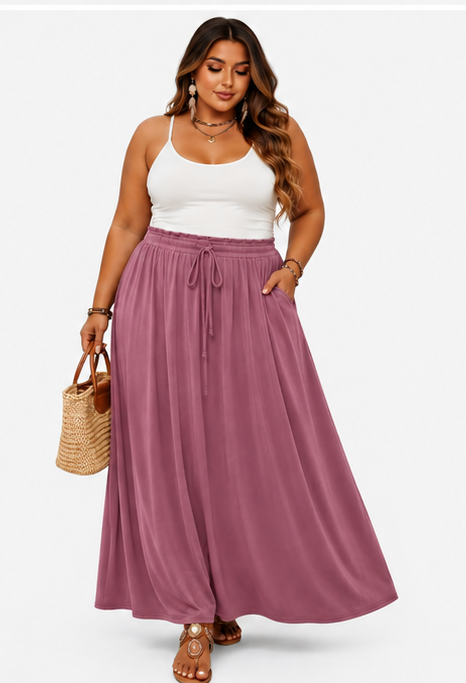 Breezy luxe maxi skirt
