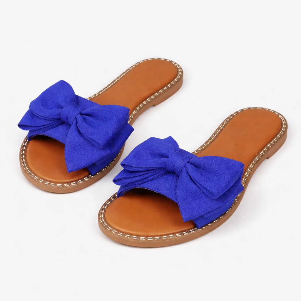 Chic bow slide sandals