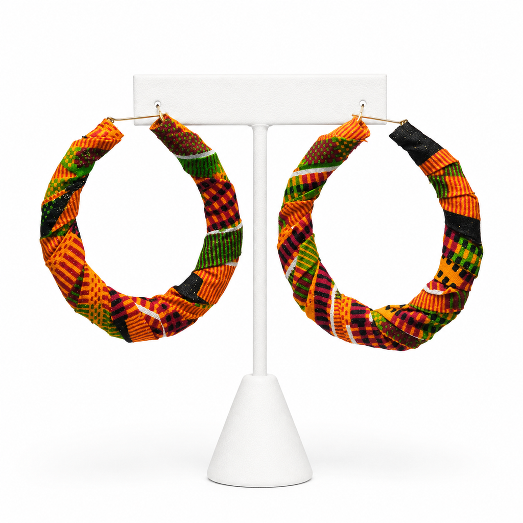 Kente hoop earrings