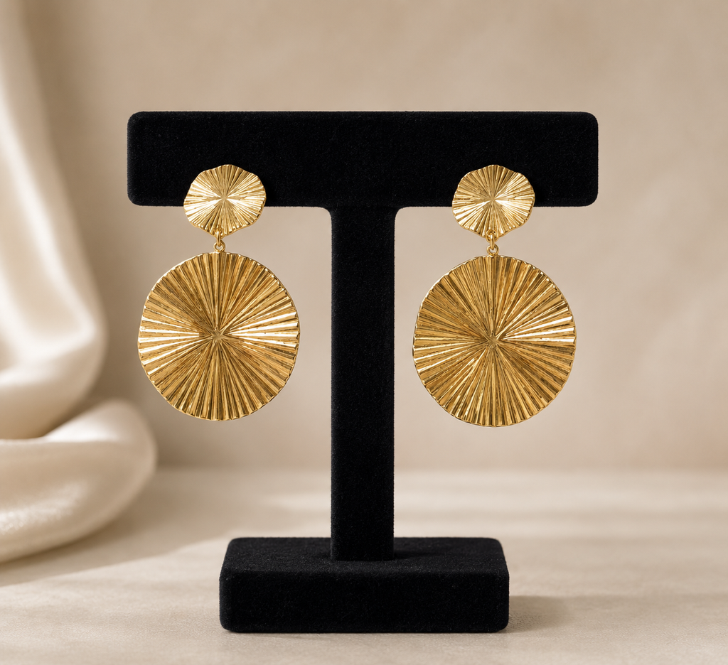 Golden radiance statement earrings