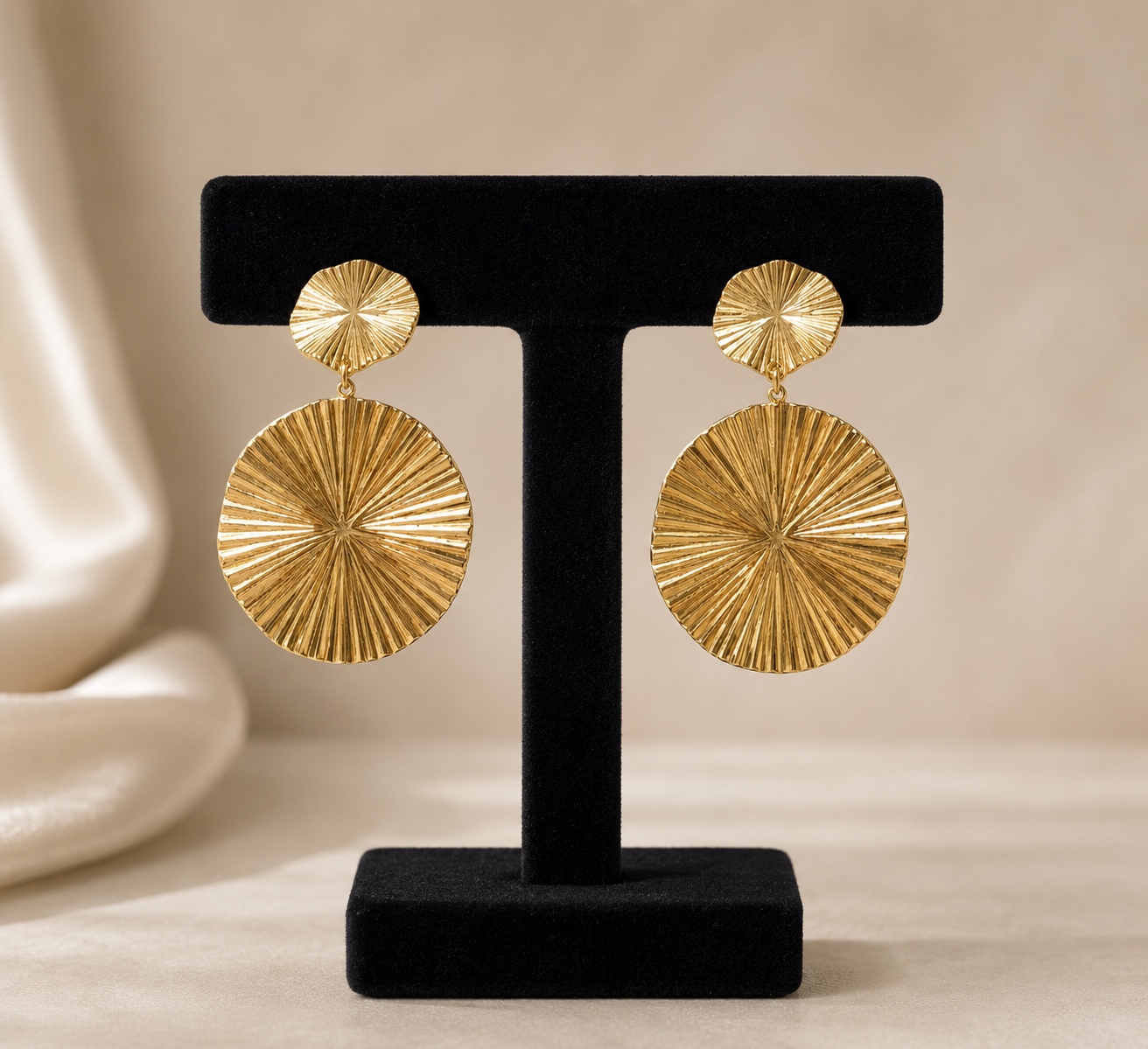 Golden radiance statement earrings