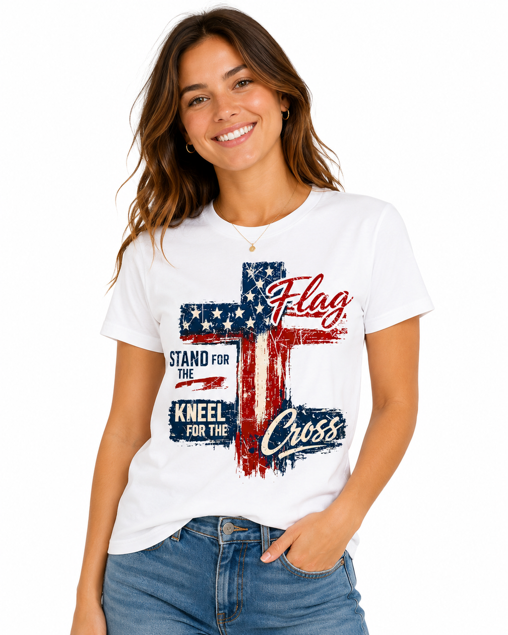 Faith over fear patriotic graphic tee