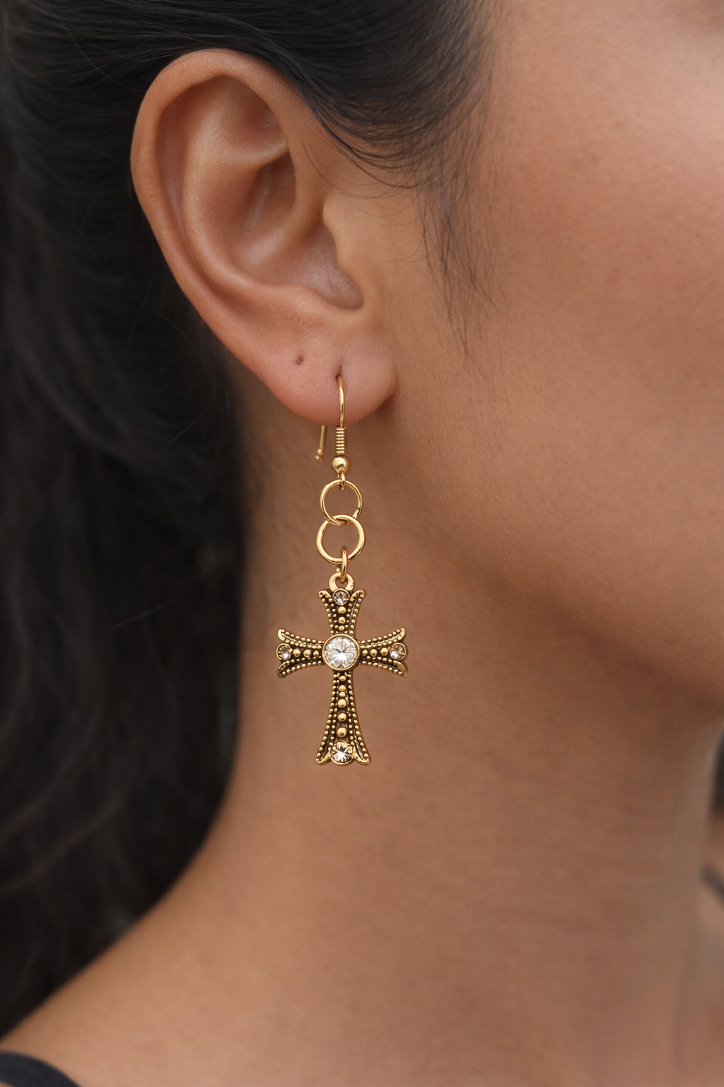 Faith glow cross drop earrings