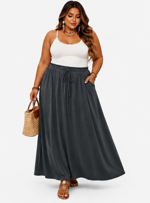 Breezy luxe maxi skirt