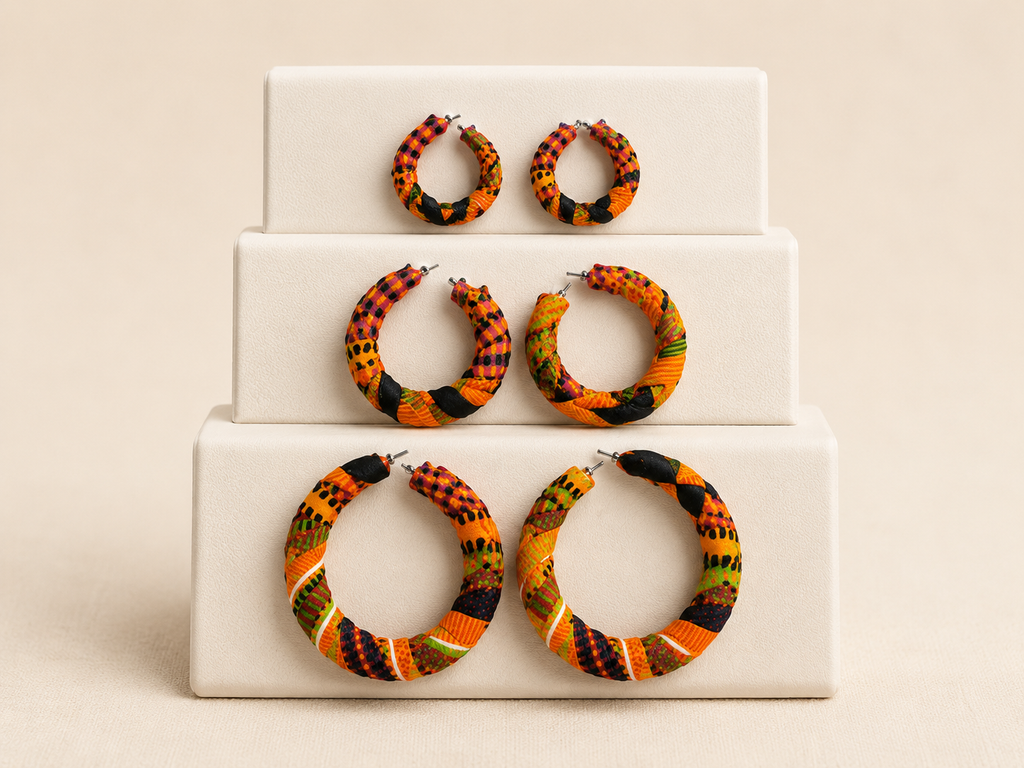 Kente hoop earrings