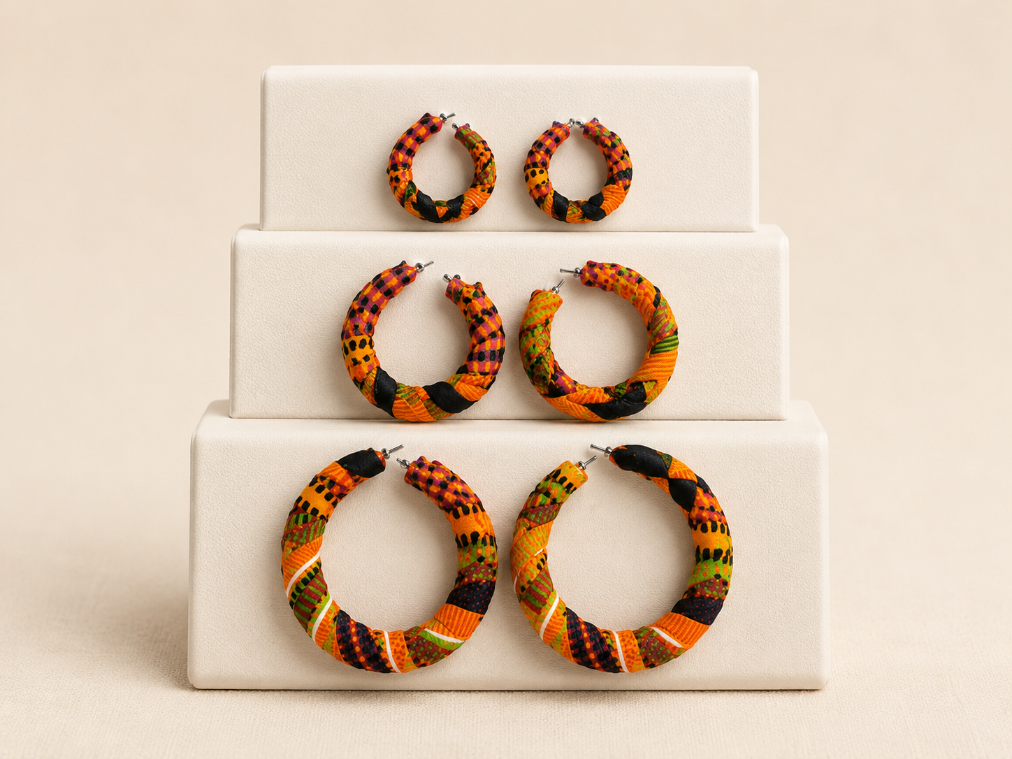 Kente hoop earrings
