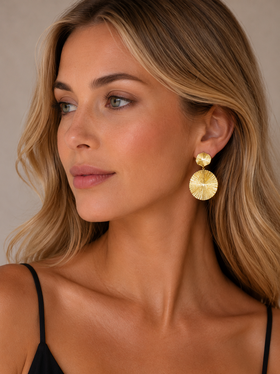 Golden radiance statement earrings
