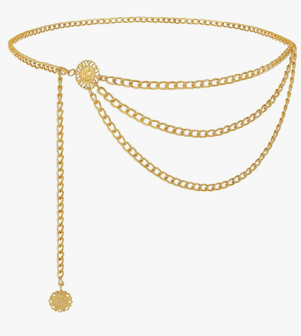 Golden goddess chain belt