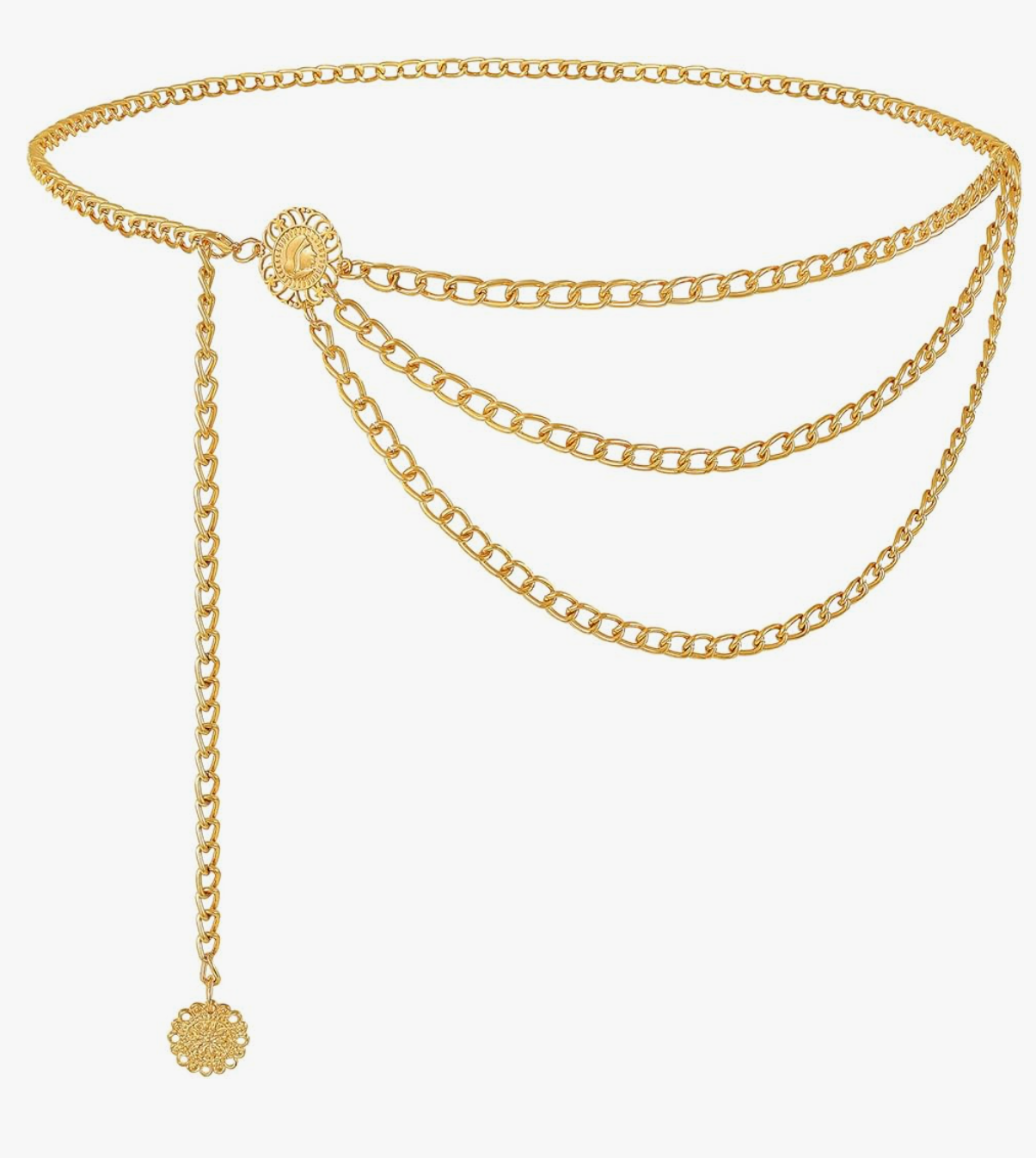 Golden goddess chain belt